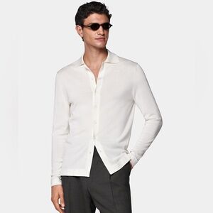 Suitsupply cotton silk polo cardigan